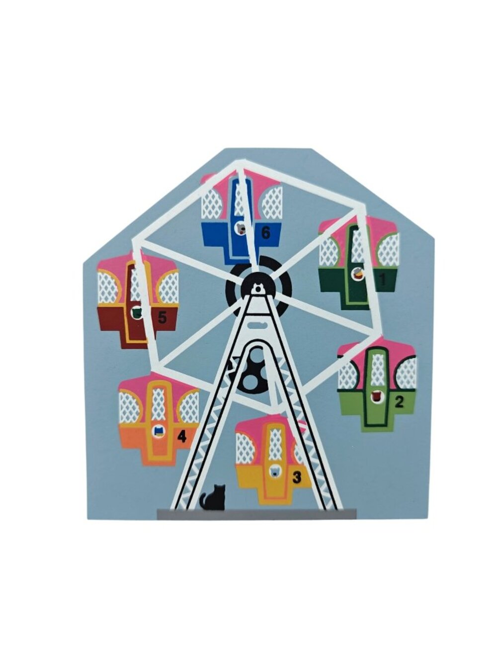 Kennywood Cat's Meow Kiddieland Ferris Wheel Wooden Village Shelf Sitter 1996